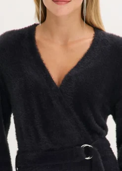 Vestido ajustado de punto con accesorio