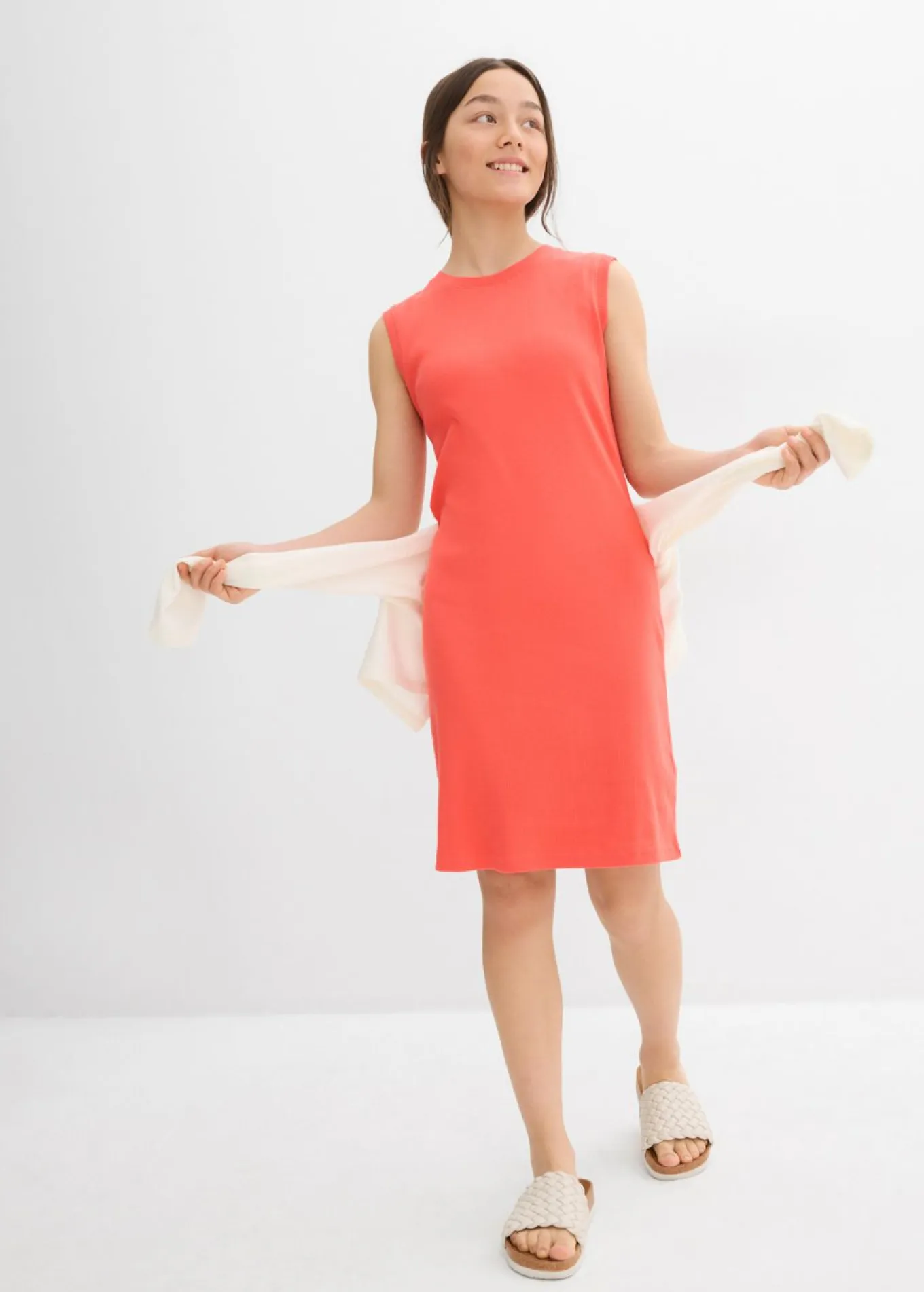 Vestido ajustado de punto de algodón orgánico puro