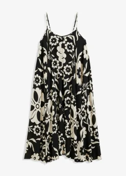 Vestido ancho de tirantes de viscosa fluida