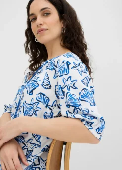 Vestido ancho de viscosa arrugada