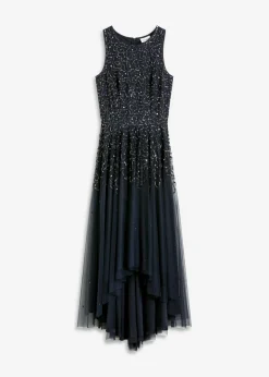 Vestido asimétrico con bordado de lentejuelas