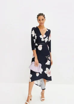 Vestido asimétrico de punto con cordón