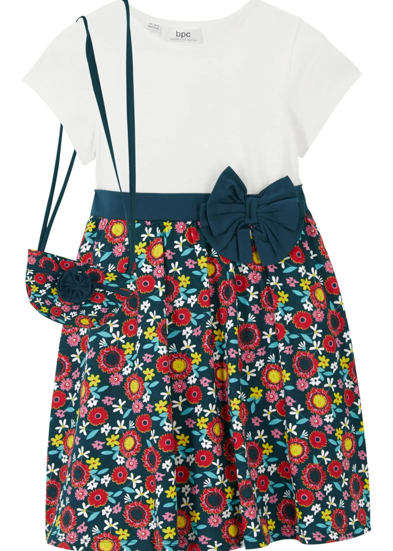 Vestido camisero + bolso (2 unidades) de algodón orgánico puro
