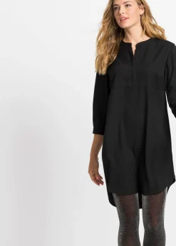 Vestido camisero con botonera corta