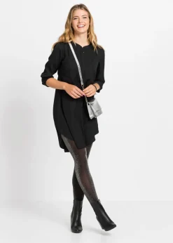 Vestido camisero con botonera corta