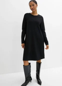 Vestido camisero con corte en A en mezcla de viscosa