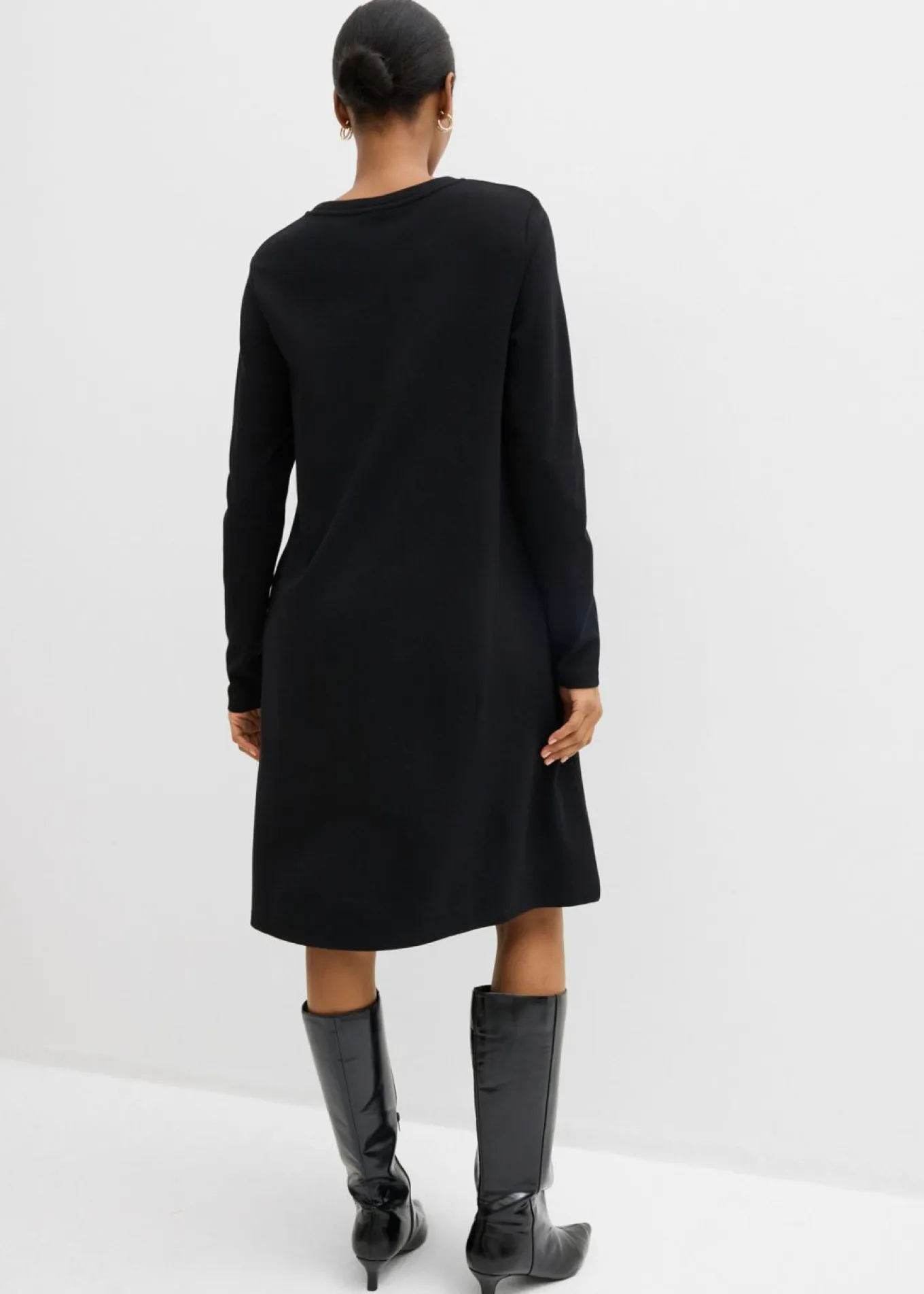 Vestido camisero con corte en A en mezcla de viscosa