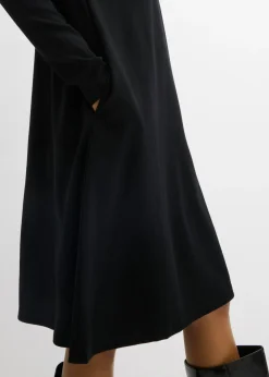 Vestido camisero con corte en A en mezcla de viscosa