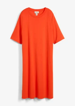 Vestido camisero con corte en A en mezcla de viscosa
