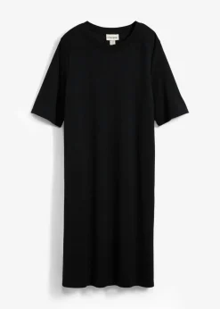 Vestido camisero con corte en A en mezcla de viscosa