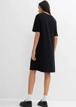 Vestido camisero con corte en A en mezcla de viscosa