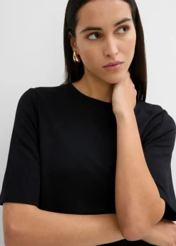 Vestido camisero con corte en A en mezcla de viscosa