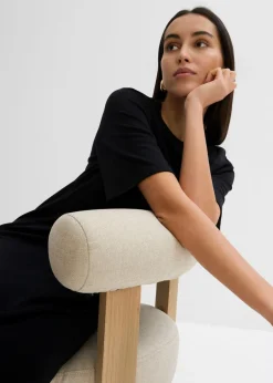 Vestido camisero con corte en A en mezcla de viscosa