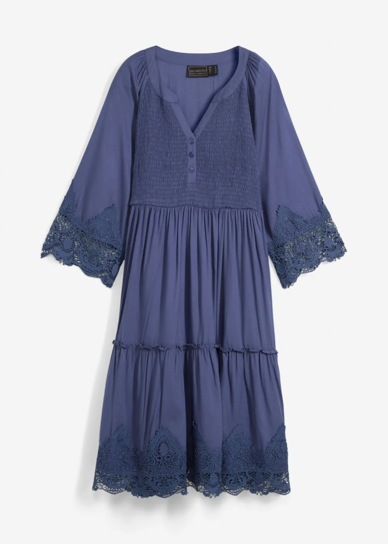 Vestido camisero con encaje