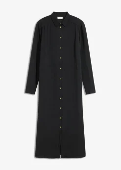 Vestido camisero con encaje en escalera