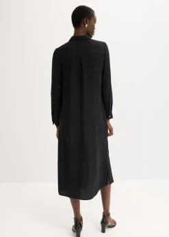 Vestido camisero con encaje en escalera