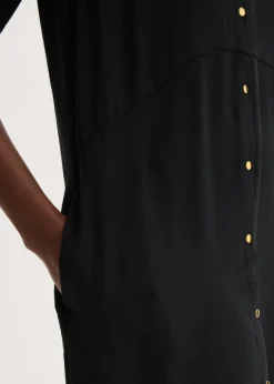 Vestido camisero con encaje en escalera