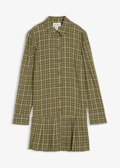 Vestido camisero con estampado de cuadros