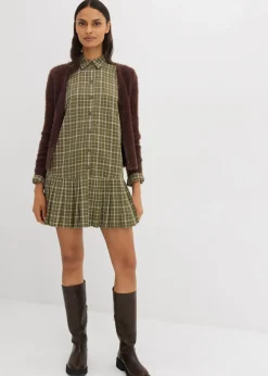 Vestido camisero con estampado de cuadros