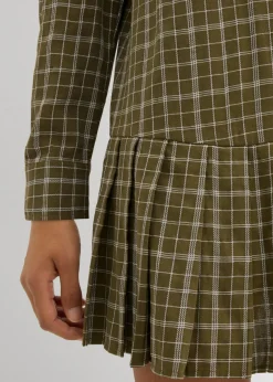 Vestido camisero con estampado de cuadros