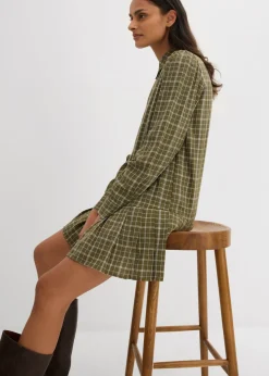 Vestido camisero con estampado de cuadros