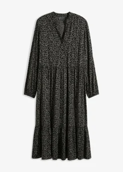 Vestido camisero con estampado de leopardo