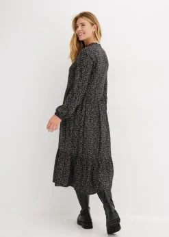 Vestido camisero con estampado de leopardo