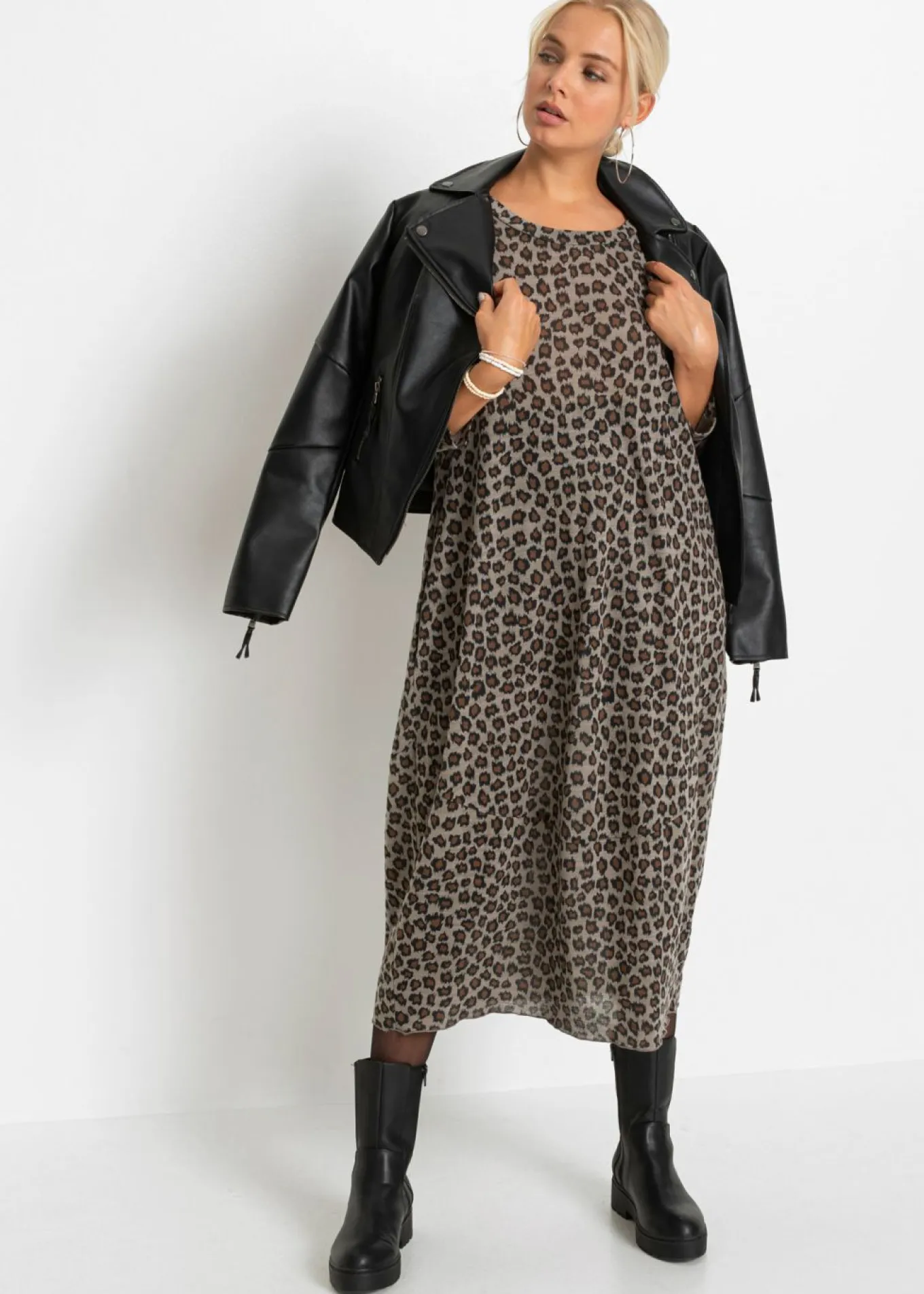 Vestido camisero con forma de globo