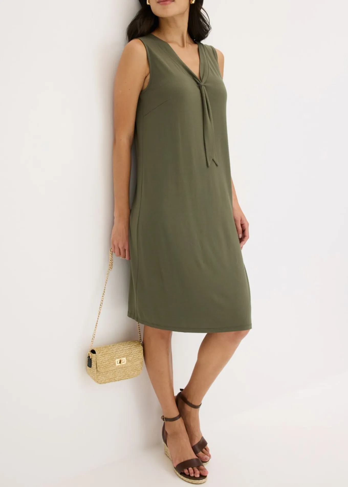 Vestido camisero con lazo
