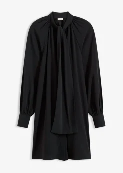 Vestido camisero con lazo en el cuello