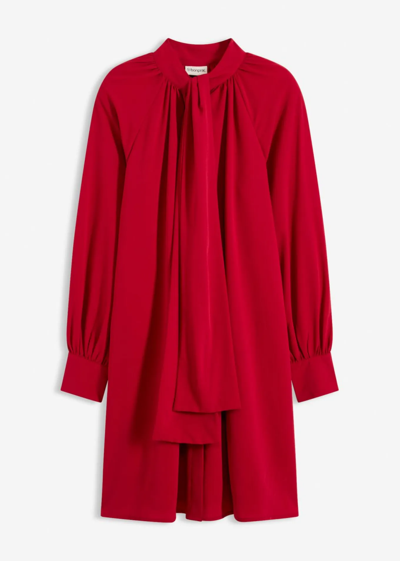 Vestido camisero con lazo en el cuello