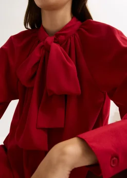 Vestido camisero con lazo en el cuello