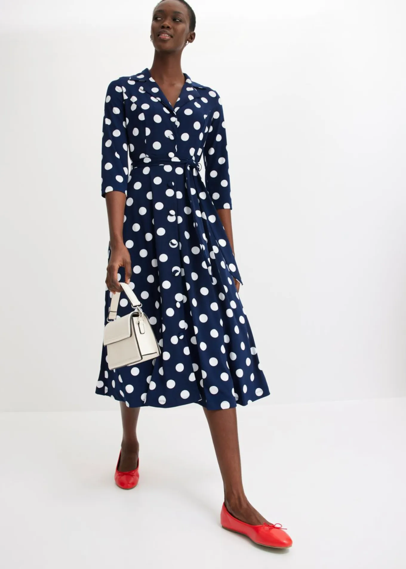 Vestido camisero con lazo (2 piezas)
