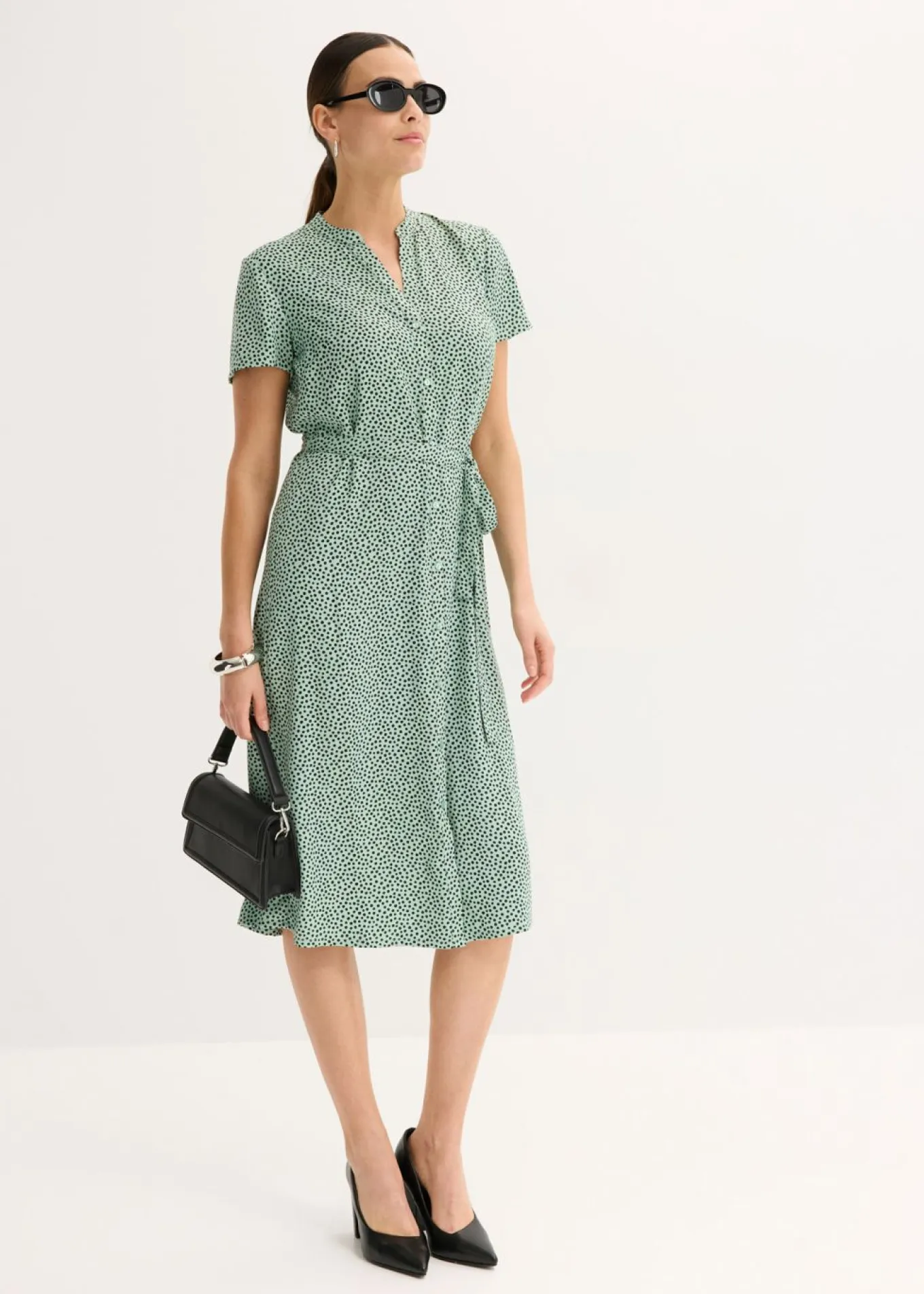 Vestido camisero con lunares