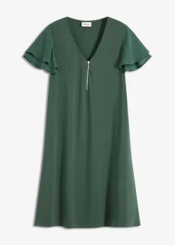 Vestido camisero con mangas de gasa