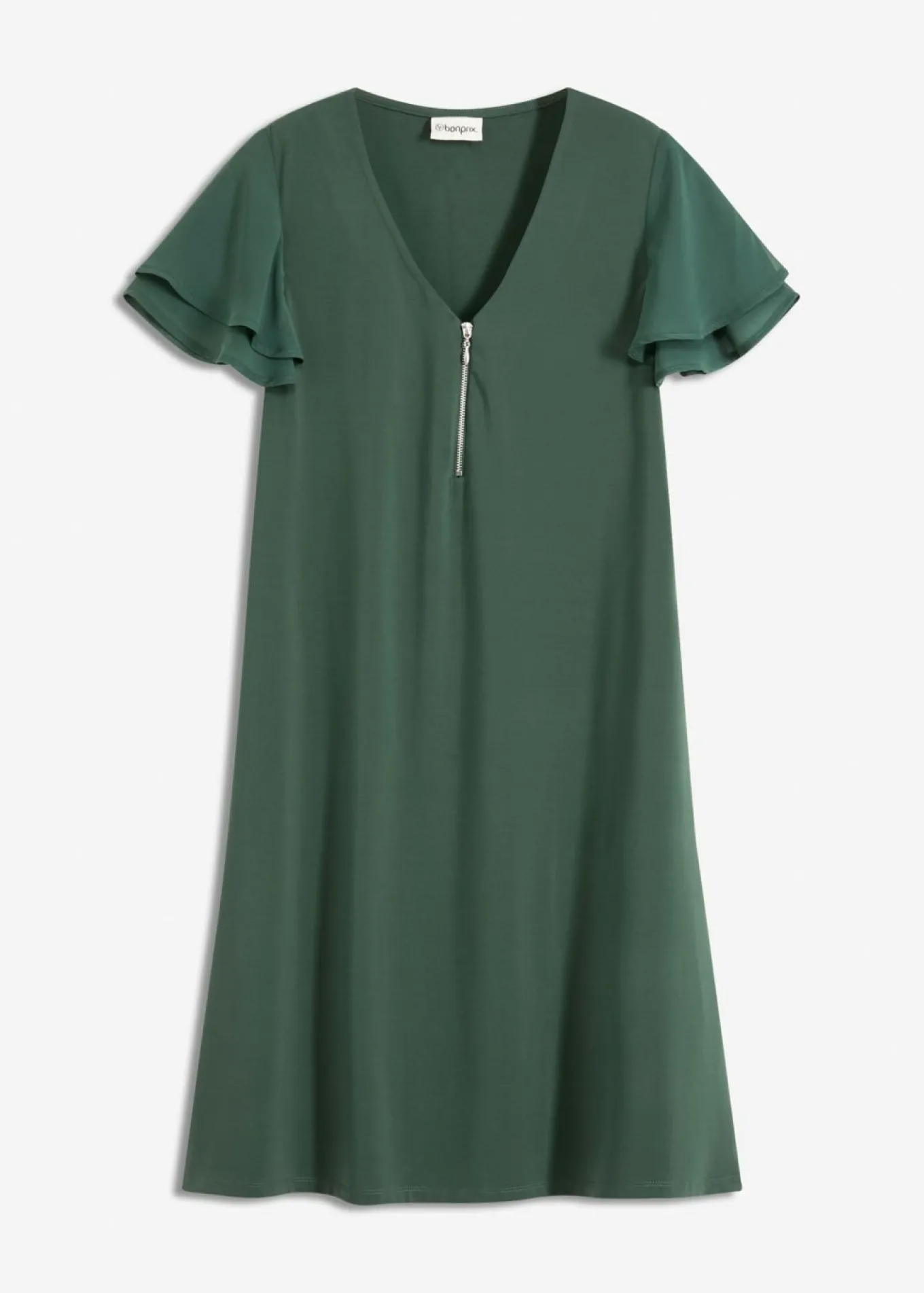 Vestido camisero con mangas de gasa