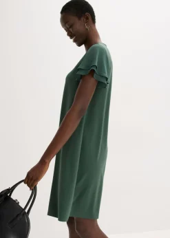 Vestido camisero con mangas de gasa