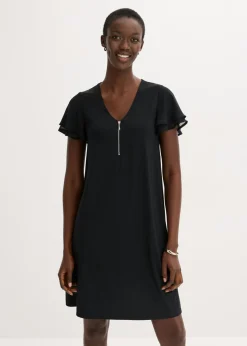 Vestido camisero con mangas de gasa