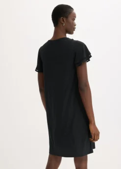 Vestido camisero con mangas de gasa