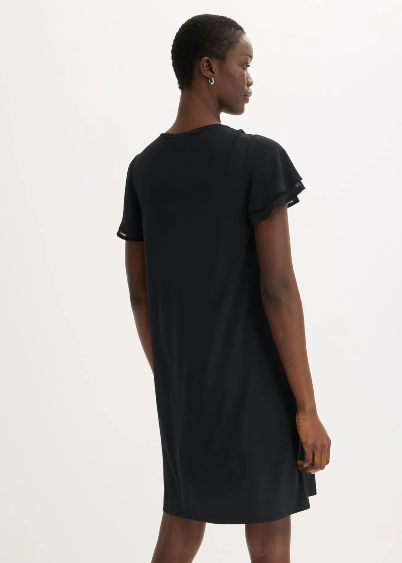 Vestido camisero con mangas de gasa