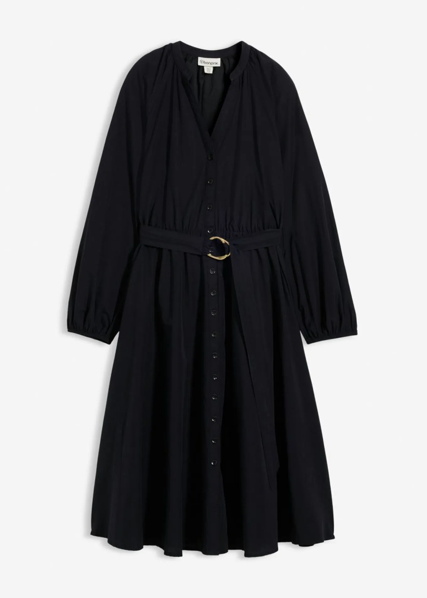 Vestido camisero con parte de seda y cinturón