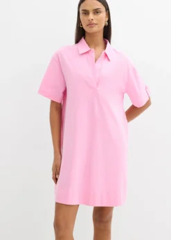 Vestido camisero confeccionado con mezcla de algodón orgánico elástico