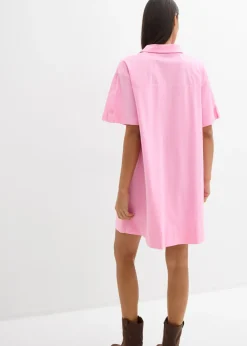 Vestido camisero confeccionado con mezcla de algodón orgánico elástico