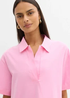 Vestido camisero confeccionado con mezcla de algodón orgánico elástico