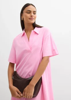 Vestido camisero confeccionado con mezcla de algodón orgánico elástico
