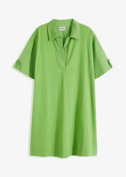 Vestido camisero confeccionado con mezcla de algodón orgánico elástico