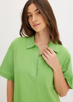 Vestido camisero confeccionado con mezcla de algodón orgánico elástico