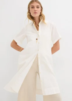 Vestido camisero de algodón puro