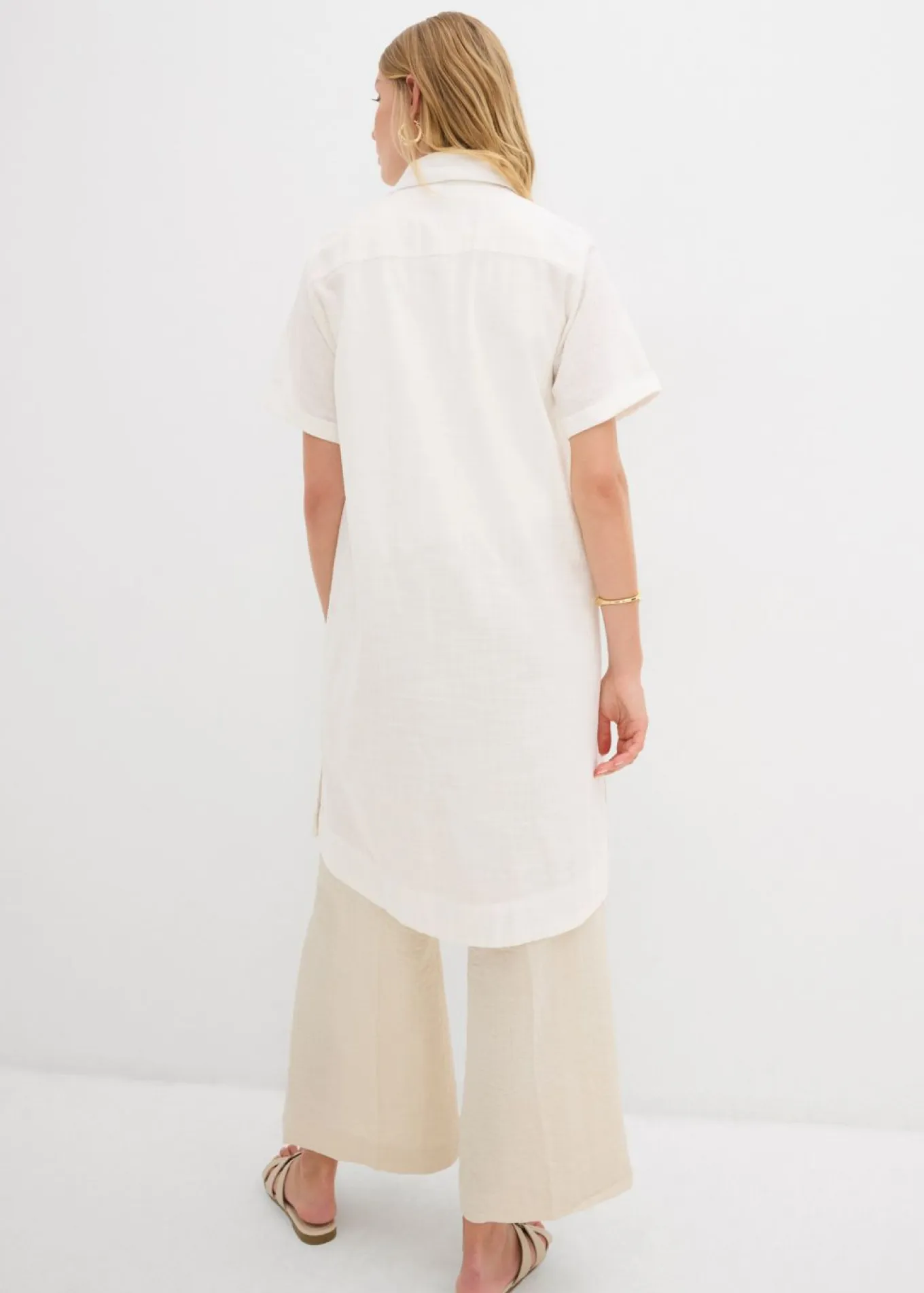 Vestido camisero de algodón puro