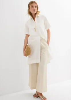Vestido camisero de algodón puro